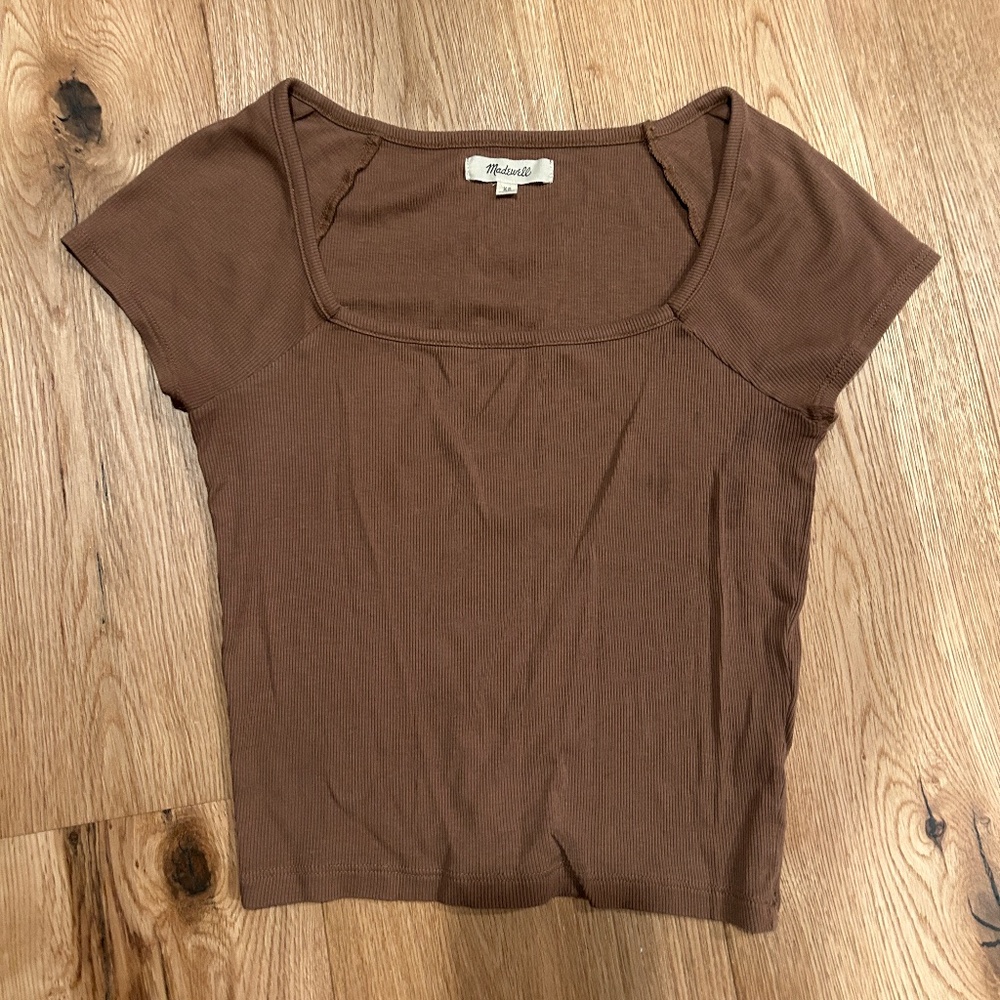 Madewell cropped, cap sleeve tee